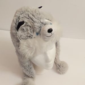 Dollibu gray wolf winter hat-sz One Size